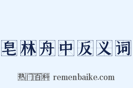 皂林舟中反义词是什么意思的图片